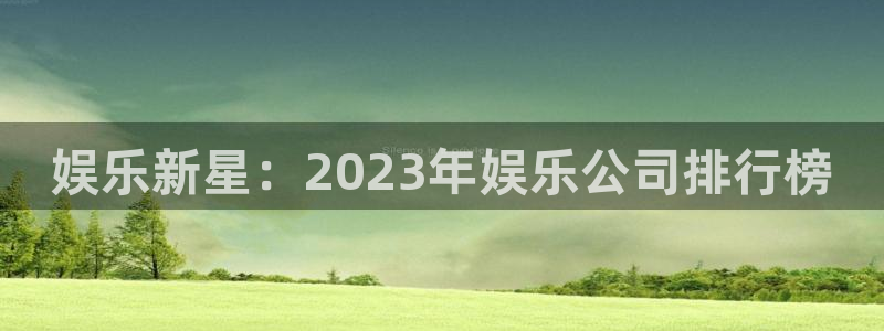 南宫极悦平台官网版：娱乐新星：2023年娱乐公司排行榜